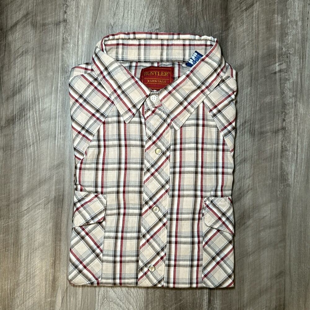 Rustler Western Vintage Short Sleeve Pearl Snap Button - XL